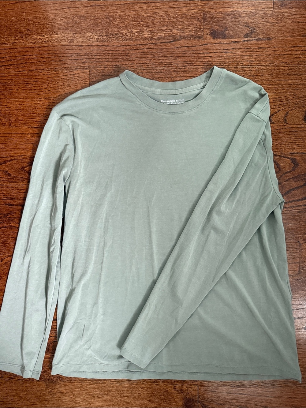 Abercrombie Sandwash Jersey Long-Sleeve Easy Tee Green
